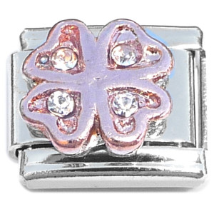 Bling Clover Rosegold Italian Charm Bling Clover Rosegold Italian Charm