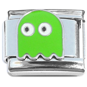 Green Ghost Video Game Italian Charm Green Ghost Video Game Italian Charm