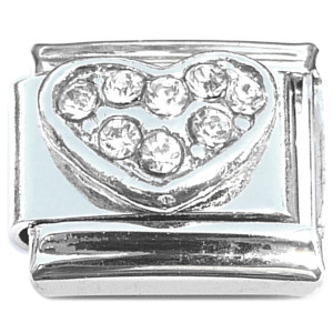 Love Heart Clear Bling Italian Charm Love Heart Clear Bling Italian Charm