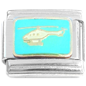 White Helicopter Blue Sky Italian Charm White Helicopter Blue Sky Italian Charm