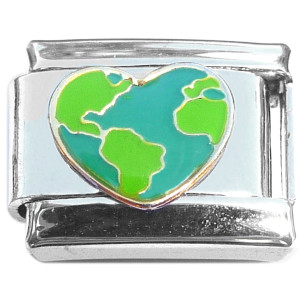 Heart World Planet Globe Love Italian Charm