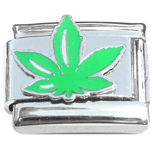 Marijuana Pot Leaf Italian Charm Marijuana Pot Leaf Italian Charm