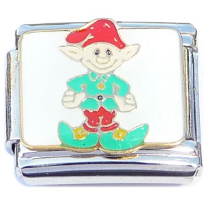 Cute Christmas Elf Red Hat Holiday Italian Charm