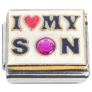 I Love My Son Fuchsia Bling Italian Charm