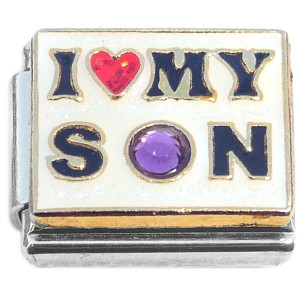 I Love My Son Purple Bling Italian Charm I Love My Son Purple Bling Italian Charm