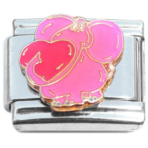 Pink Elephant Holding Heart Italian Charm Pink Elephant Holding Heart Italian Charm