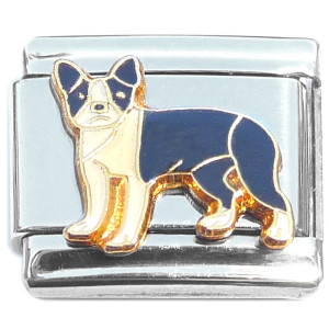 Black White Dog Border Collie Puppy Italian Charm Black White Dog Border Collie Puppy Italian Charm