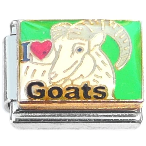 I Love Goats Red Heart Italian Charm