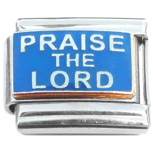 Praise the Lord Blue Italian Charm