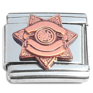 Police Sherrif Badge Copper Italian Charm Police Sherrif Badge Copper Italian Charm