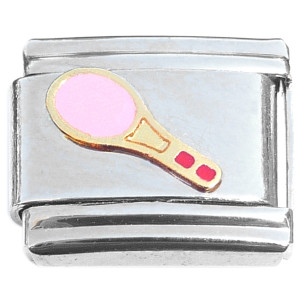 Tennis Racket Sports Pink Italian Charm Tennis Racket Sports Pink Italian Charm