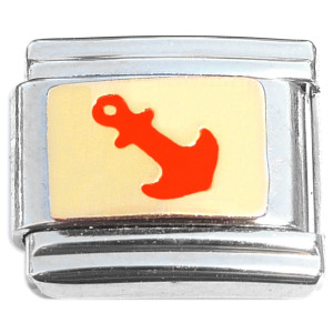 Ship Boat Anchor Red Italian Charm Ship Boat Anchor Red Italian Charm