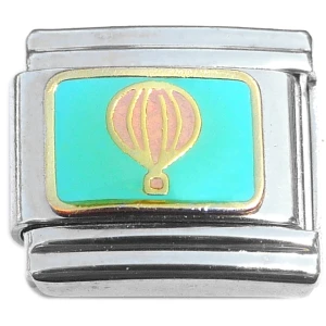 Pink Hot Air Balloon Blue Sky Italian Charm