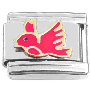 Bird Flying Red Italian Charm Bird Flying Red Italian Charm