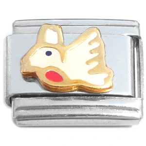 Bird Flying White Italian Charm