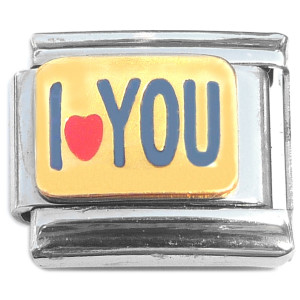 I Love You Red Heart Blue Letters Italian Charm I Love You Red Heart Blue Letters Italian Charm