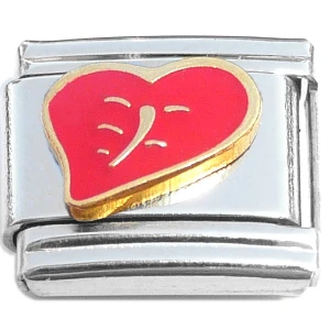Heart Shaped Flower Red Italian Charm