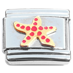 Sea Star Red Dot Starfish Italian Charm Sea Star Red Dot Starfish Italian Charm
