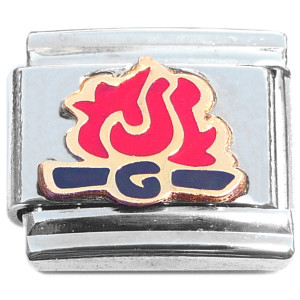 Camp Fire Flames Italian Charm