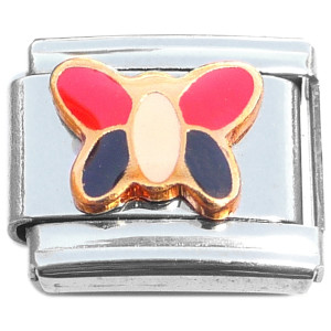 Butterfly Red Black Wings Italian Charm