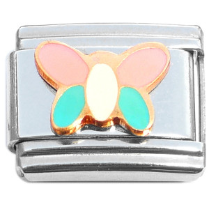 Butterfly Pink Blue Wings Italian Charm Butterfly Pink Blue Wings Italian Charm