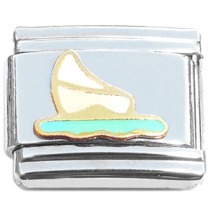 Sailboat White Sail Boat Italian Charm Sailboat White Sail Boat Italian Charm