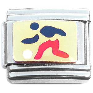 Bowling Black Red Italian Charm