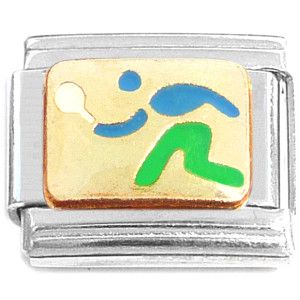 Tennis Player Blue Green Italian Charm Tennis Player Blue Green Italian Charm