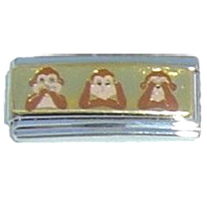Speak No Hear No See No Evil Superlink Monkey Italian Charm Speak No Hear No See No Evil Superlink Monkey Italian Charm