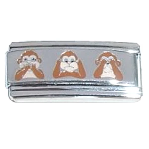 Monkey Speak No Hear No See No Evil Superlink Italian Charm