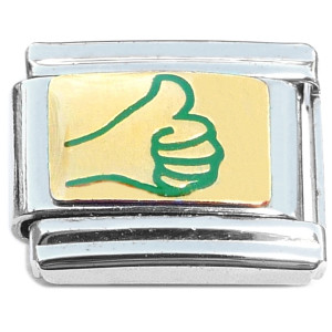 Thumbs Up Hand Sign Green Italian Charm