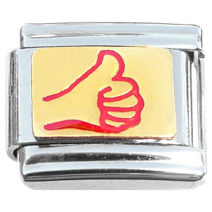 Thumbs Up Hand Sign Red Italian Charm