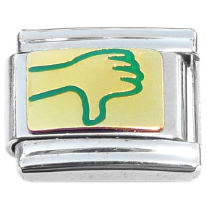 Thumbs Down Hand Sign Green Italian Charm Thumbs Down Hand Sign Green Italian Charm
