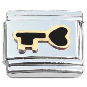 Key to My Heart Black Italian Charm