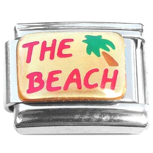Palm Tree The Beach Red Italian Charm