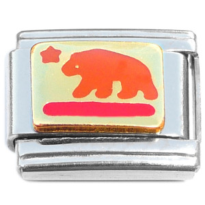 California Bear Flag Symbol Italian Charm California Bear Flag Symbol Italian Charm