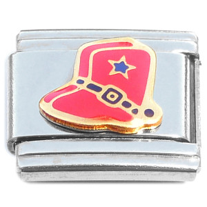 Star Cowboy Boots Red Italian Charm Star Cowboy Boots Red Italian Charm