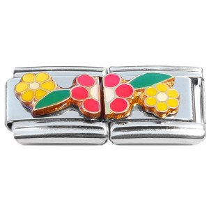 Flowers Red Yellow Double Italian Charm Flowers Red Yellow Double Italian Charm