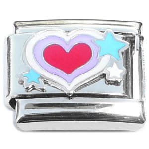 Heart Inside Heart Stars Italian Charm