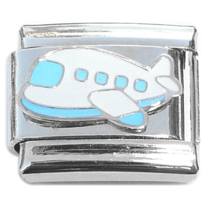 Airplane Blue White Airline Italian Charm