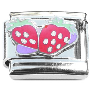Pair of Strawberries Italian Charm Pair of Strawberries Italian Charm
