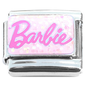 Barbie Dark Pink Glitter Italian Charm Barbie Dark Pink Glitter Italian Charm