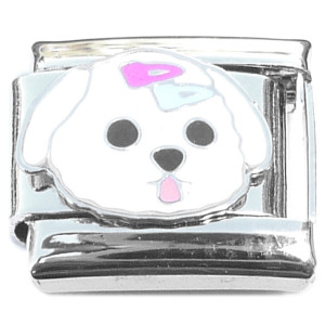 Cute White Puppy Dog Face Italian Charm Cute White Puppy Dog Face Italian Charm