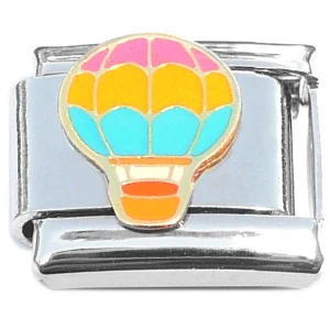 Cute Hot Air Balloon Pink Yellow Blue Italian Charm