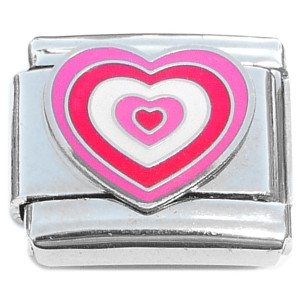 Multi Heart Red Pink White Love Italian Charm Multi Heart Red Pink White Love Italian Charm