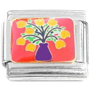 Yellow Flowers Vase Italian Charm