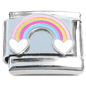 Hearts Rainbow Love Italian Charm