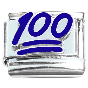 One Hundred Points 100 Emoji Blue Italian Charm Italian Charm