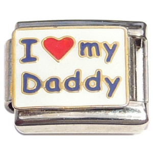 I Love my Daddy Heart Italian Charm