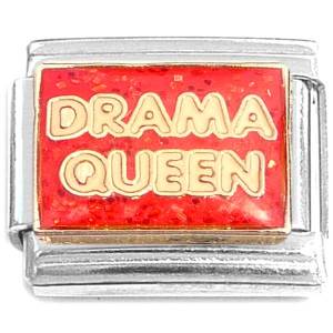 Drama Queen Red Glitter Italian Charm